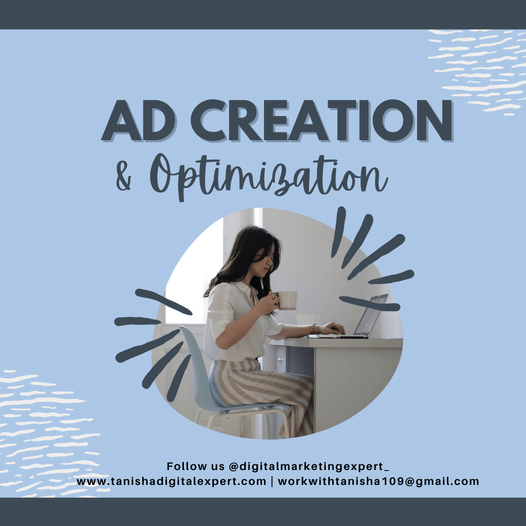 This image depicts ad creation and optimization service that we provide as our pay-per-click management service